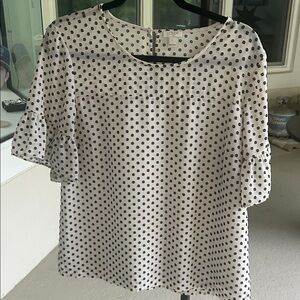 Polka Dot Blouse - Black and White
